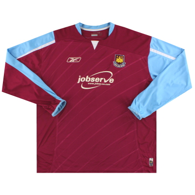 2005-07 West Ham Reebok Home Camiseta L/S XXL