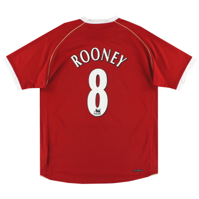 2006-07 Manchester United Nike Maglia Home Rooney # 8 L