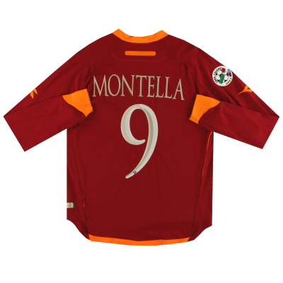 2006-07 Roma Diadora Home Shirt Montella # 9 L / S * Comme neuf * L