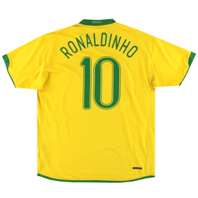 2006-08 Brazil Home Shirt Ronaldinho #10 XL 