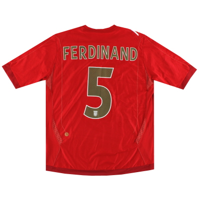 2006-08 Maglia Inghilterra Umbro Away Ferdinand #5 L