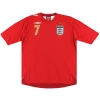 2006-08 Inggris Umbro Away Shirt Beckham # 7 S