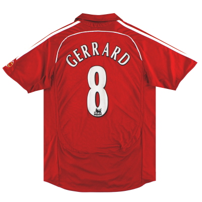 2006-08 Liverpool adidas Home Shirt Gerrard #8 L 