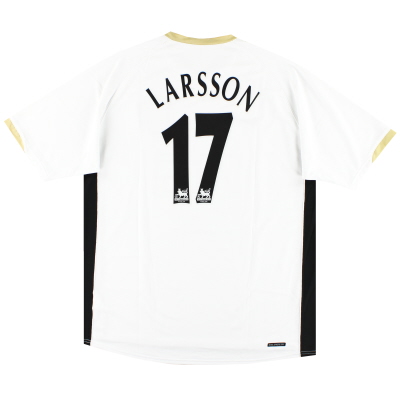 Camiseta Nike de visitante del Manchester United 2006-08 Larsson # 17 *Mint* XL