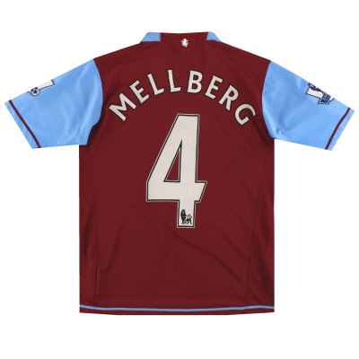 2007-08 Aston Villa Nike Maillot Domicile Mellberg #4 XL.Boys