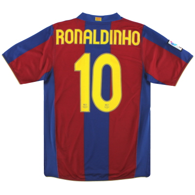 2007-08 Barcelona Home Shirt Ronaldinho #10 S