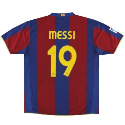 2007-08 Barcelona Nike Home Shirt Messi #19 XL