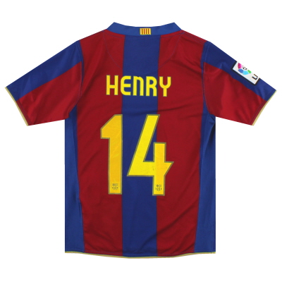 2007-08 Barcelona Nike Home Maglia Henry #14 S.Boys