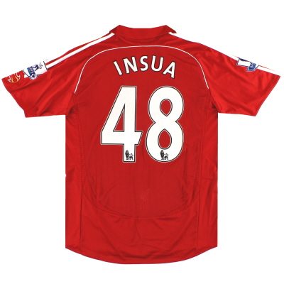2007-08 Liverpool Match Issue Home Shirt Insua #48
