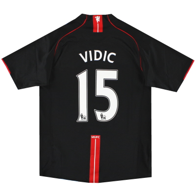 Camiseta Nike de visitante del Manchester United 2007-08 Vidic # 15 M