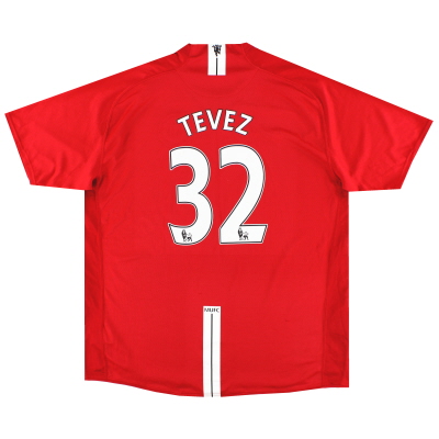 2007-08 Camiseta Nike de local del Manchester United Tevez # 32 *Mint* XL