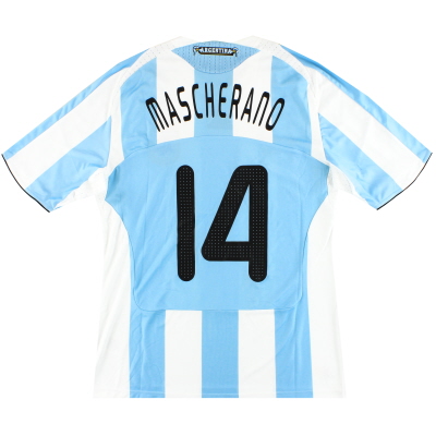 2007-09 Argentina Camiseta local adidas Mascherano # 14 * con etiquetas * L