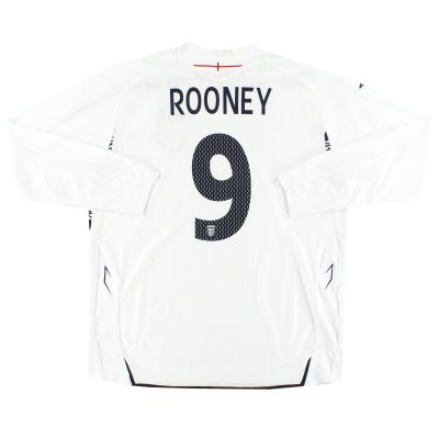 2007-09 Inghilterra Umbro Home Maglia L/S Rooney #9 XXL