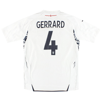 2007-09 England Umbro Home Shirt Gerrard #4 L 