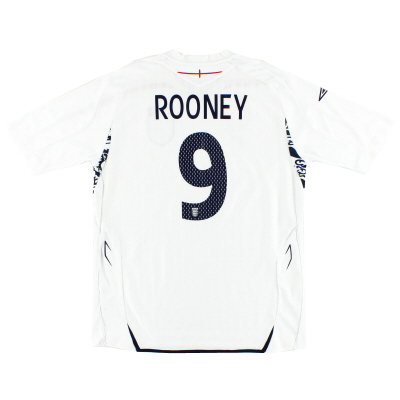 2007-09 Inggris Umbro Home Shirt Rooney #9 XL