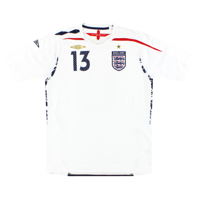 2007–09 England Umbro Heimtrikot Nr. 13 L