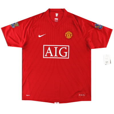 2007-09 맨체스터 유나이티드 나이키 홈 셔츠 * w / tags * XL