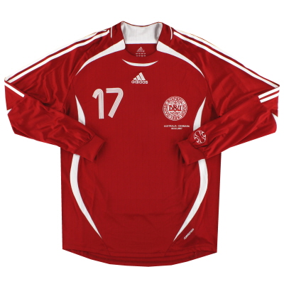 2007 Denmark adidas Match Issue Home Shirt #17 L/S L