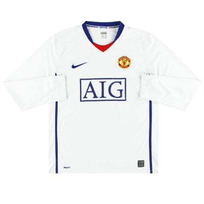 2008-09 Manchester United Nike Away Shirt L/S M 