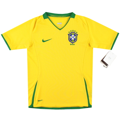 Maillot domicile Nike du Brésil 2008-10 *avec étiquettes* S.Boys