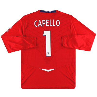 2008-10 Inglaterra Umbro Away Shirt Capello #1 L/S XL