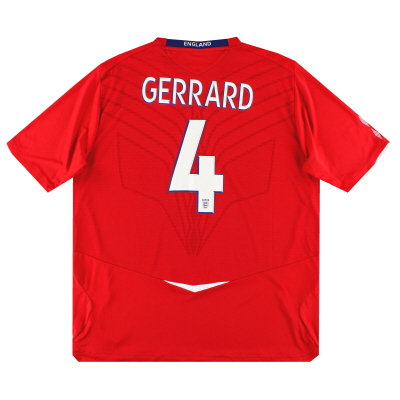 2008-10 Inglaterra Umbro Away Shirt Gerrard #4 XXL