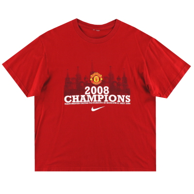 2008 Manchester United Nike Champions League T-Shirt mit Grafik M