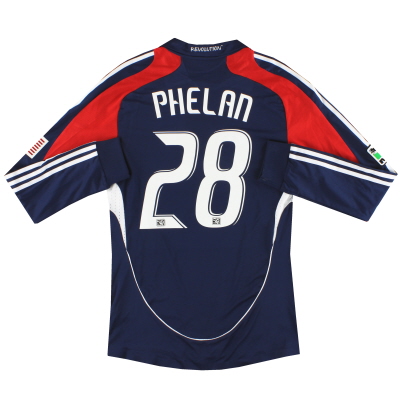 2008 New England adidas Match Issue Domicile Maillot Phelan #28 L/SM