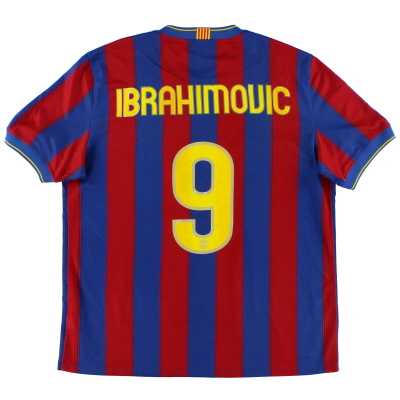 2009-10 Barcelona Home Shirt Ibrahimovic #9 S 