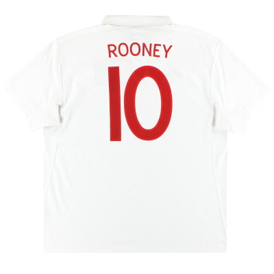 Camiseta de Inglaterra Umbro de local de Inglaterra 2009-10 Rooney # 10 L
