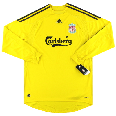 2009-10 Liverpool adidas keepersshirt *met kaartjes* L