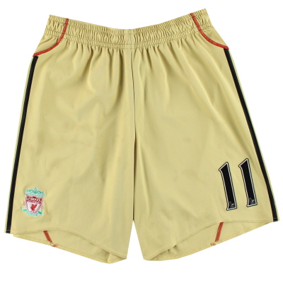 Pantalones cortos de visitante adidas Player Issue del Liverpool 2009-10 n.º 11 L