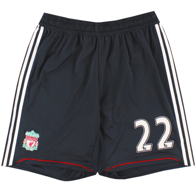 2009-10 Pemain adidas Liverpool Mengeluarkan Celana Pendek Tandang Alternatif #22 *Seperti Baru* L