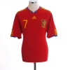 2009-10 Spain Home Shirt David Villa #7 L
