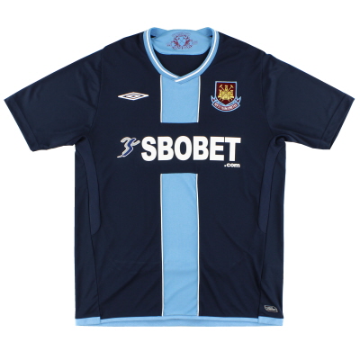 West Ham United Away football shirt 2008 - 2009. Sponsored by SBOBET