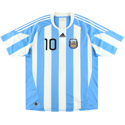 2010-11 Argentinië adidas thuisshirt Maradona #10 XXL