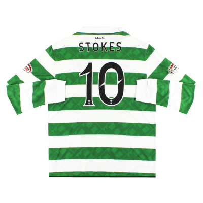 2010-11 Celtic Nike Heimtrikot L/S Stokes #10 *Minze* XL