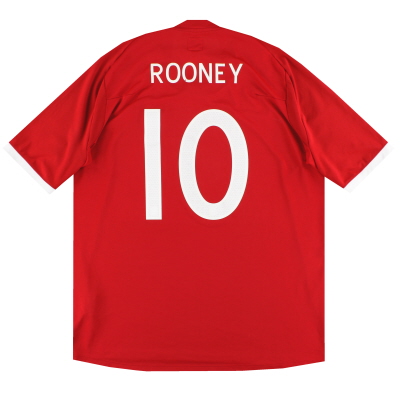 Camiseta de la segunda equipación Umbro de Inglaterra 2010-11 Rooney # 10 XL