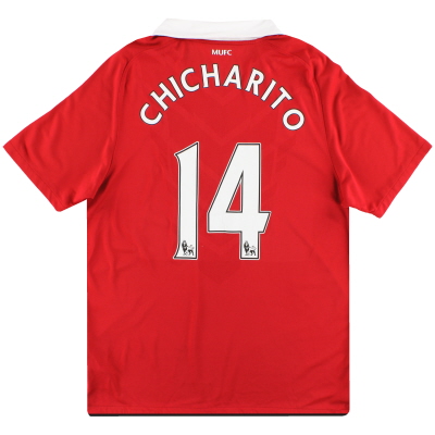 2010-11 Manchester United Nike Home Shirt Chicharito #14 L 