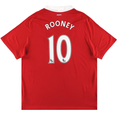 2010-11 Manchester United Nike Maglia Home Rooney # 10 XXL