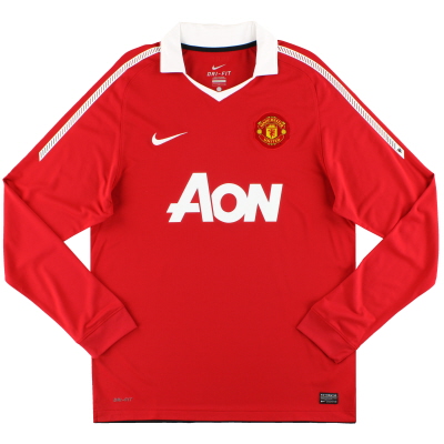 2010-11 Manchester United Nike Home Shirt L/S M 
