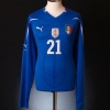 2010-12 Italy Home Shirt Pirlo #21 *As new* L/S XXL