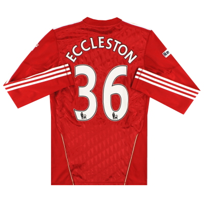 2010-12 Liverpool Techfit Player Issue thuisshirt Eccleston #36 *Mint* L/SL