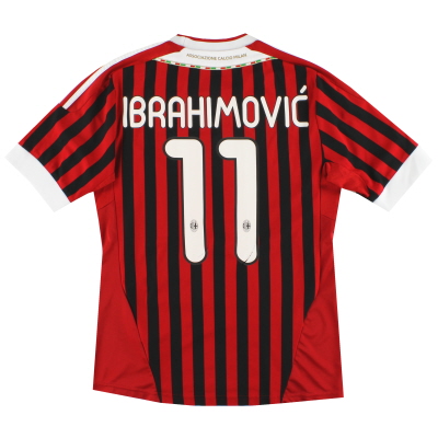 2011-12 AC Milan adidas Home Shirt Ibrahimovic #11 S 