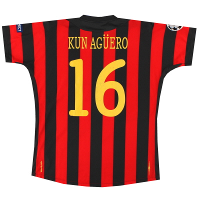 2011-12 Manchester City Umbro Champions League Away Shirt Kun Aguero #16 L