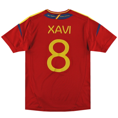 2011-12 Spanyol Adidas Home Shirt Xavi #8 L.Boys