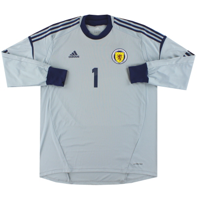 Maglia da portiere adidas Player Issue 2011-13 della Scozia n. 1 *Come nuova* XXL