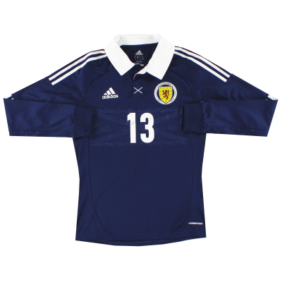 Seragam Kandang Edisi Pemain adidas Skotlandia 2011-13 #13 L/S *Seperti Baru* S