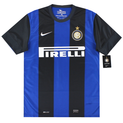 2012-13 Inter Milan Nike thuisshirt *met kaartjes* S