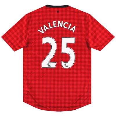 2012-13 Manchester United Nike Heimtrikot Valencia #25 M
